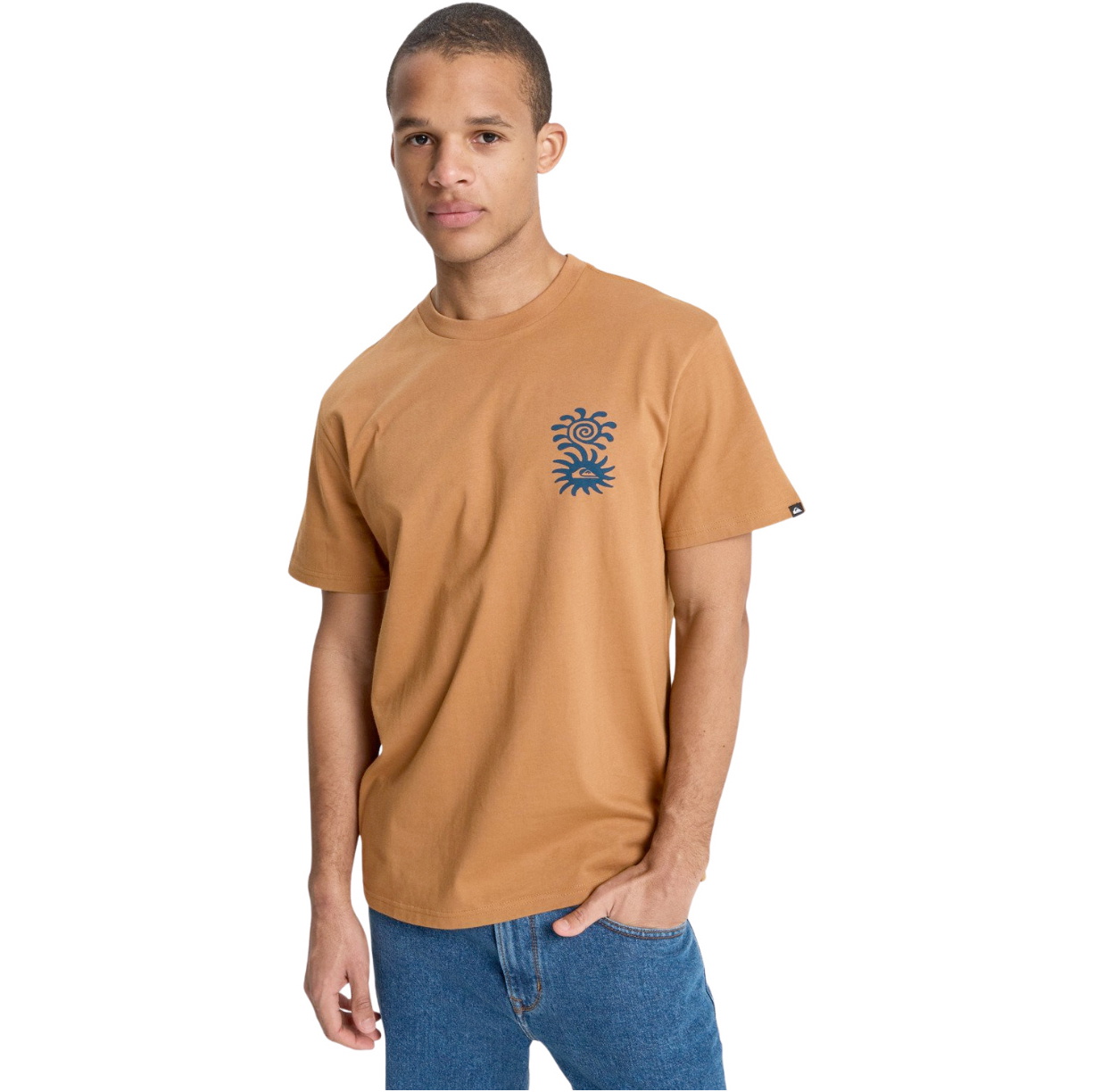 2026 Quiksilver Mens Evo Blossom Of Peace T-Shirt EQYZT08264 - Tobacco Brown